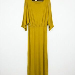 EUC Free People Mustard Green-Yellow Maxi Dress sz L